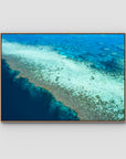 Reef Dropoff - Art Print - Float Frame Canvas - Raw Oak - Landscape