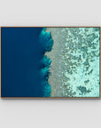 Reef Symmetry - Art Print - Float Frame Canvas - Raw Oak - Landscape