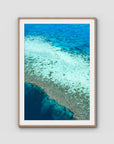 Reef Dropoff - Art Print - Traditional Frame - Raw Oak - Portrait