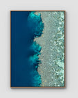 Reef Symmetry - Art Print - Float Frame Canvas - Raw Oak - Portrait