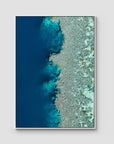Reef Symmetry - Art Print - Float Frame Canvas - White - Portrait