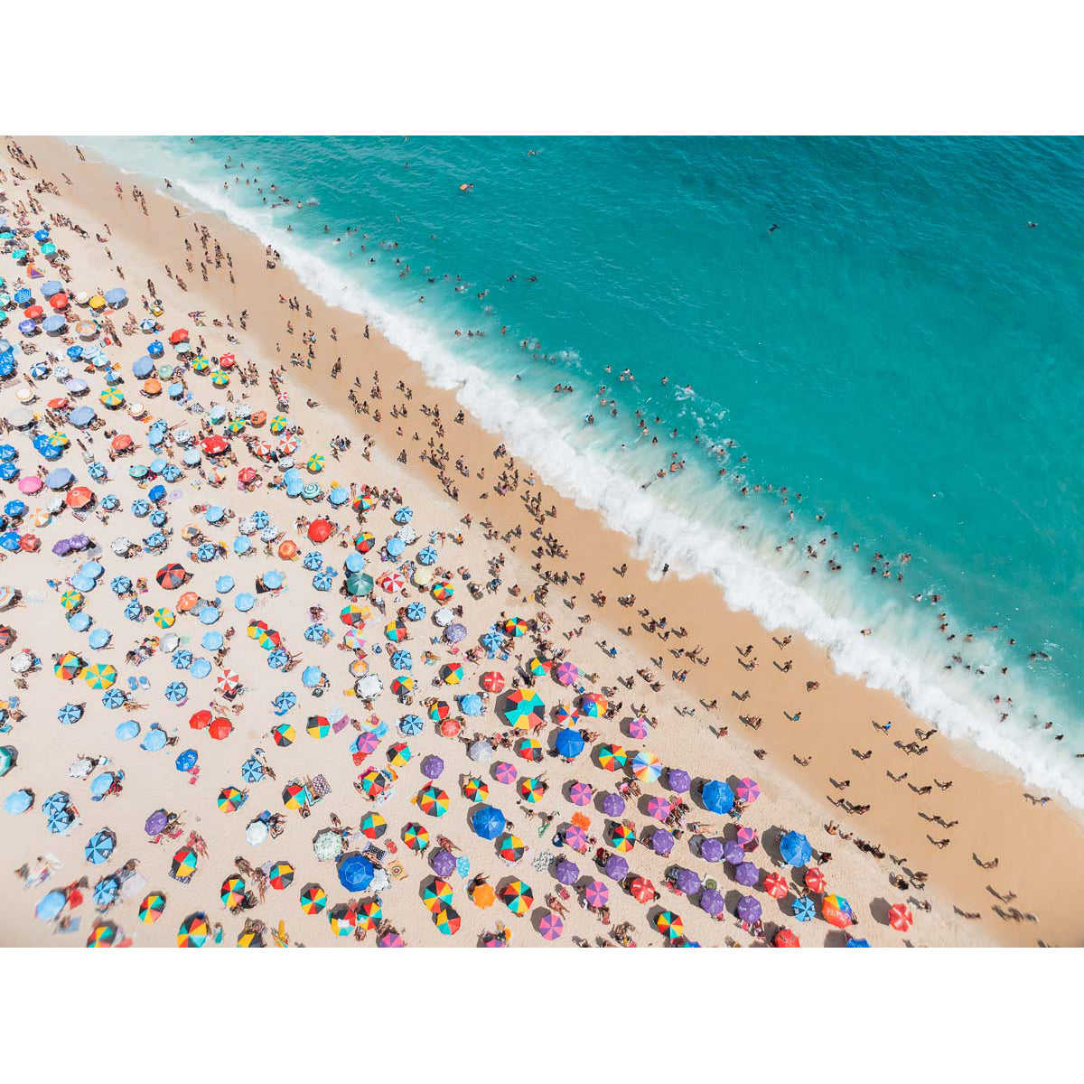 Ipanema Beach Aerial – Colour & Crowd Print - Tidaltones