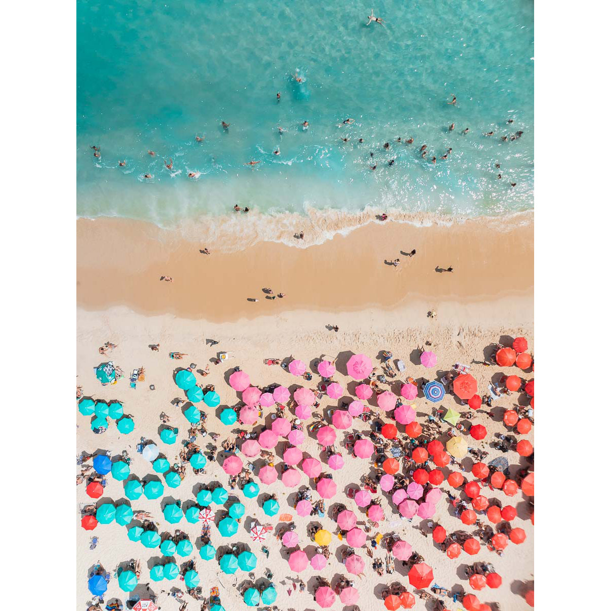Ipanema Beach – Candy Umbrella Aerial Print - Tidaltones