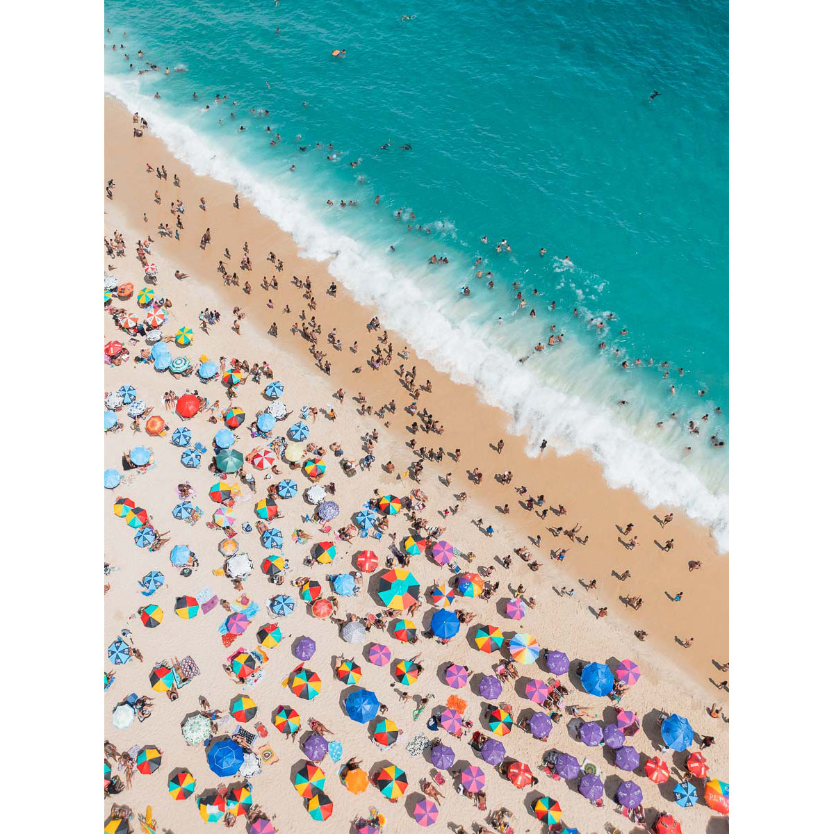 Ipanema Beach Aerial – Colour & Crowd Print - Tidaltones