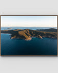 Great Keppel Island Aerial View - Art Print - Float Frame Canvas - Raw Oak - Landscape