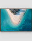 Humpy Island Turquoise - Keppel Islands - Art Print - Float Frame Canvas - Raw Oak - Landscape