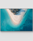 Humpy Island Turquoise - Keppel Islands - Art Print - Float Frame Canvas - White - Landscape
