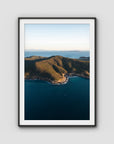 Great Keppel Island Aerial View - Art Print - Traditional Frame - Black - Portrait
