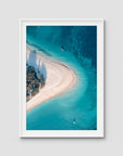 Humpy Island Turquoise - Keppel Islands - Art Print - Traditional Frame - White - Portrait