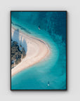 Humpy Island Turquoise - Keppel Islands - Art Print - Float Frame Canvas - Black - Portrait