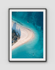 Humpy Island Turquoise - Keppel Islands - Art Print - Traditional Frame - Black - Portrait