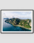 Koh Phi Phi Coastline - Art Print - Traditional Frame - Black - Landscape
