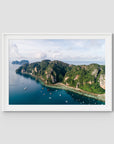 Koh Phi Phi Coastline - Art Print - Traditional Frame - White - Landscape