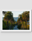 Hollywood Sign Palm Trees - Art Print - Traditional Frame - White - Landscape