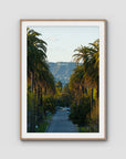 Hollywood Sign Palm Trees - Art Print - Traditional Frame - Raw Oak - Portrait