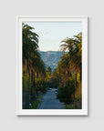 Hollywood Sign Palm Trees - Art Print - Traditional Frame - White - Portrait