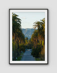 Hollywood Sign Palm Trees - Art Print - Traditional Frame - Black - Portrait