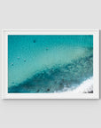 Turquoise Top Down - Lennox Head - Fine Art Print - Traditional Frame - White - Landscape