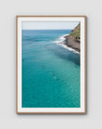 The Lineup - Lennox Head - Fine Art Print - Traditional Frame - Raw Oak - Portrait