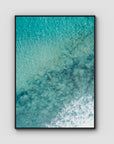 Turquoise Top Down - Lennox Head - Fine Art Print - Float Frame Canvas - Black - Portrait