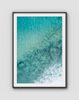 Turquoise Top Down - Lennox Head - Fine Art Print - Traditional Frame - Black - Portrait
