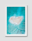 Love Heart Sand Bank - Mentawai - Art Print - Traditional Frame - White - Portrait