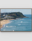 Looking North - Anzac Walk Clifftop - Fine Art Print - Float Frame Canvas - Raw Oak - Landscape