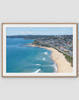 Newcastle Curve - Merewether - Fine Art Print - Traditional Frame - Raw Oak - Landscape