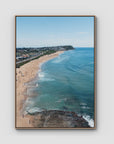 Merewether Lineup - Newcastle - Fine Art Print - Float Frame Canvas - Raw Oak - Portrait