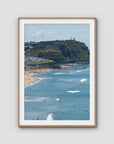 Looking North - Anzac Walk Clifftop - Fine Art Print - Traditional Frame - Raw Oak - Portrait