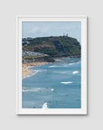 Looking North - Anzac Walk Clifftop - Fine Art Print - Traditional Frame - White - Portrait