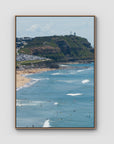Looking North - Anzac Walk Clifftop - Fine Art Print - Float Frame Canvas - Raw Oak - Portrait