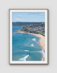 Newcastle Curve - Merewether - Fine Art Print - Traditional Frame - Raw Oak - Portrait