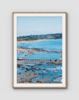 Merewether Oecan Baths - Fine Art Print - Traditional Frame - Raw Oak - Portrait