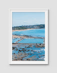 Merewether Oecan Baths - Fine Art Print - Traditional Frame - White - Portrait