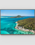 Tomaree ii - Port Stephens - Art Print - Float Frame Canvas - Raw Oak - Landscape
