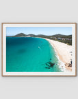 Shoal Bay Beach - Port Stephens - Art Print - Traditional Frame - Raw Oak - Landscape