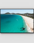 Shoal Bay Beach - Port Stephens - Art Print - Float Frame Canvas - Black - Landscape