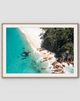 Shoal Bay Beach Corner - Port Stephens - Art Print - Traditional Frame - Raw Oak - Landscape
