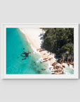 Shoal Bay Beach Corner - Port Stephens - Art Print - Traditional Frame - White - Landscape