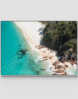 Shoal Bay Beach Corner - Port Stephens - Art Print - Float Frame Canvas - White - Landscape