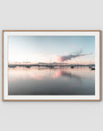 Corlette Boats Sunset - Port Stephens - Art Print - Traditional Frame - Raw Oak - Landscape