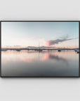 Corlette Boats Sunset - Port Stephens - Art Print - Float Frame Canvas - Black - Landscape
