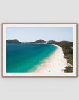 Shoal Bay Beach ii - Port Stephens - Art Print - Traditional Frame - Raw Oak - Landscape