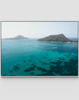 Shoal Bay Blues - Port Stephens - Art Print - Float Frame Canvas - White - Landscape