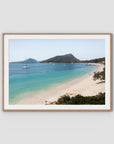Shoal Bay Beach View - Port Stephens - Art Print - Traditional Frame - Raw Oak - Landscape