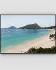 Shoal Bay Beach View - Port Stephens - Art Print - Float Frame Canvas - Black - Landscape