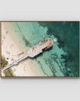 Shoal Bay Wharf - Port Stephens - Art Print - Float Frame Canvas - Raw Oak - Landscape