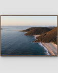Tomaree Lookout Panorama - Port Stephens - Art Print - Float Frame Canvas - Raw Oak - Landscape