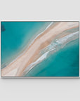 Fingal Spit Top Down - Port Stephens - Art Print - Float Frame Canvas - White - Landscape